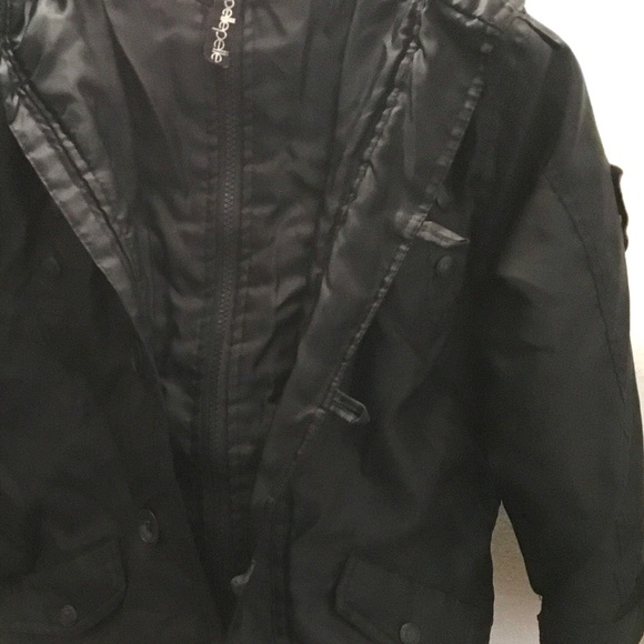 BOYS Black WINTER COAT, PELLE PELLE, Size 7 - Picture 2 of 10